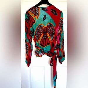 Anthropologie Conditions Apply Wrap/side tie blouse XL